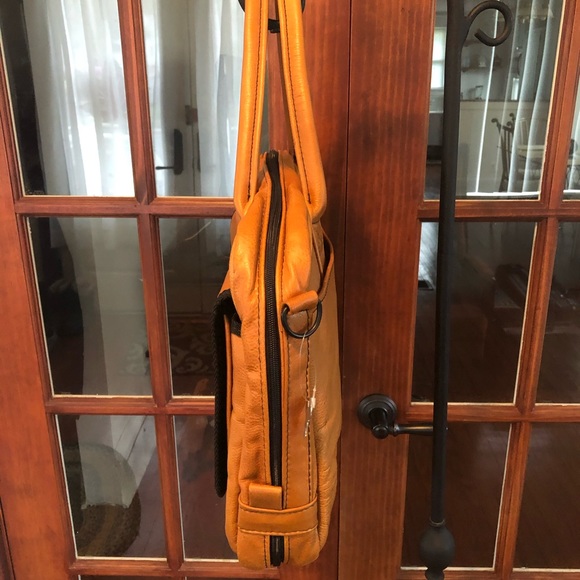 Deluxe Leather Laptop Folio Bag Professional Case - Picture 4 of 8